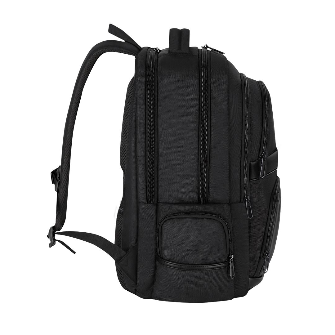 Rucksack Maren Oxford Gewebe bedrucken – weitere Seitenansicht in Schwarz