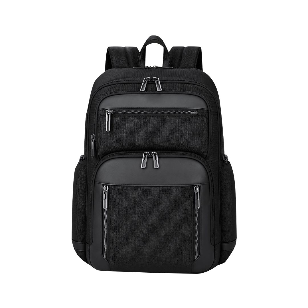 Rucksack Taren Oxford Gewebe bedrucken – Frontansicht in Schwarz