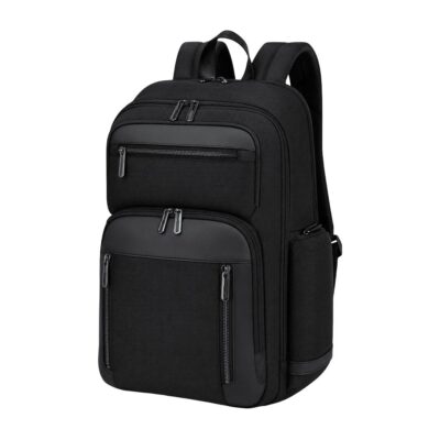 Rucksack Taren Oxford Gewebe bedrucken – Seitenansicht in Schwarz