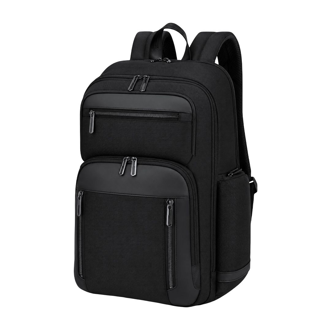 Rucksack Taren Oxford Gewebe bedrucken – Seitenansicht in Schwarz