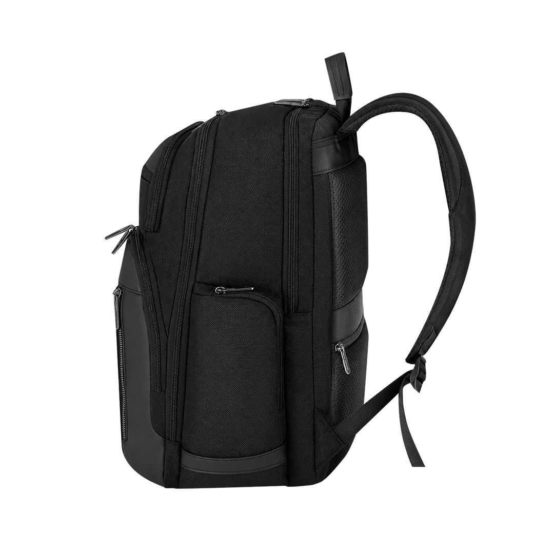 Rucksack Taren Oxford Gewebe bedrucken – weitere Seitenansicht in Schwarz