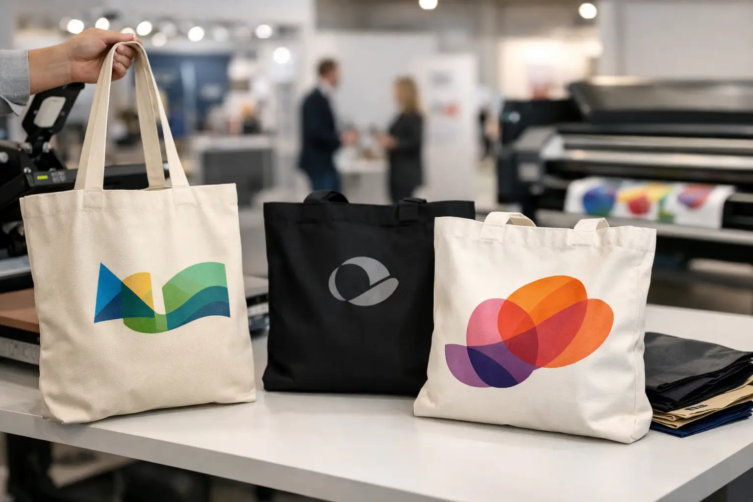 Wo kann ich Taschen für meine Messe bedrucken?