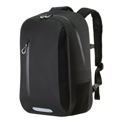 Laptoprucksack Storm wasserfest bedrucken – Gesamtansicht in Schwarz als Werbeartikel